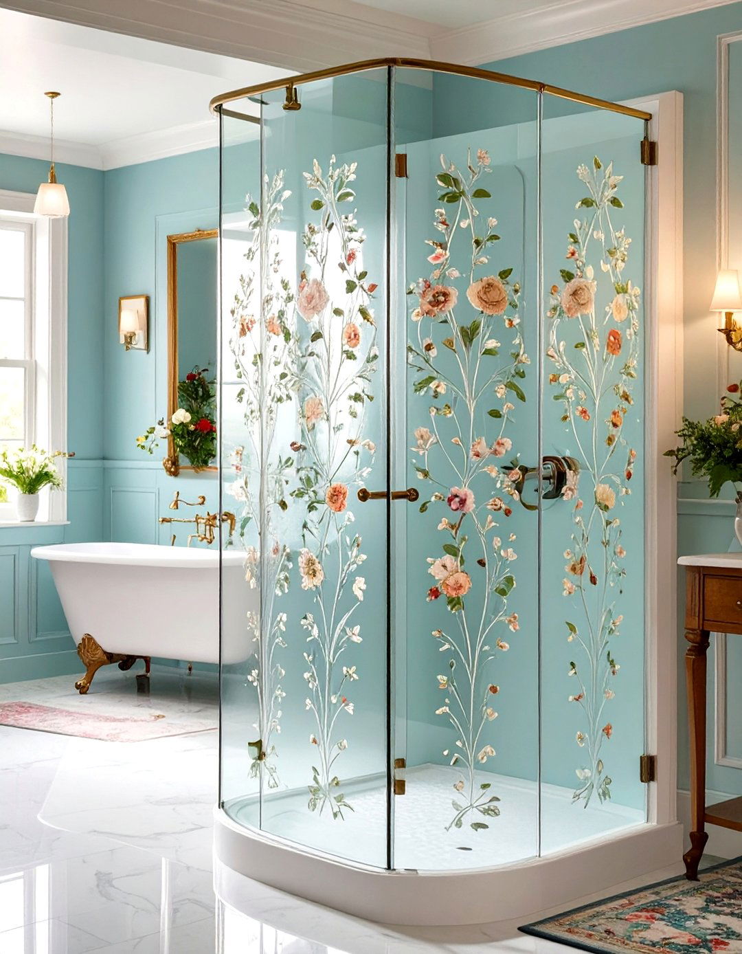 Etched Glass Details - 30 victorian bathroom ideas