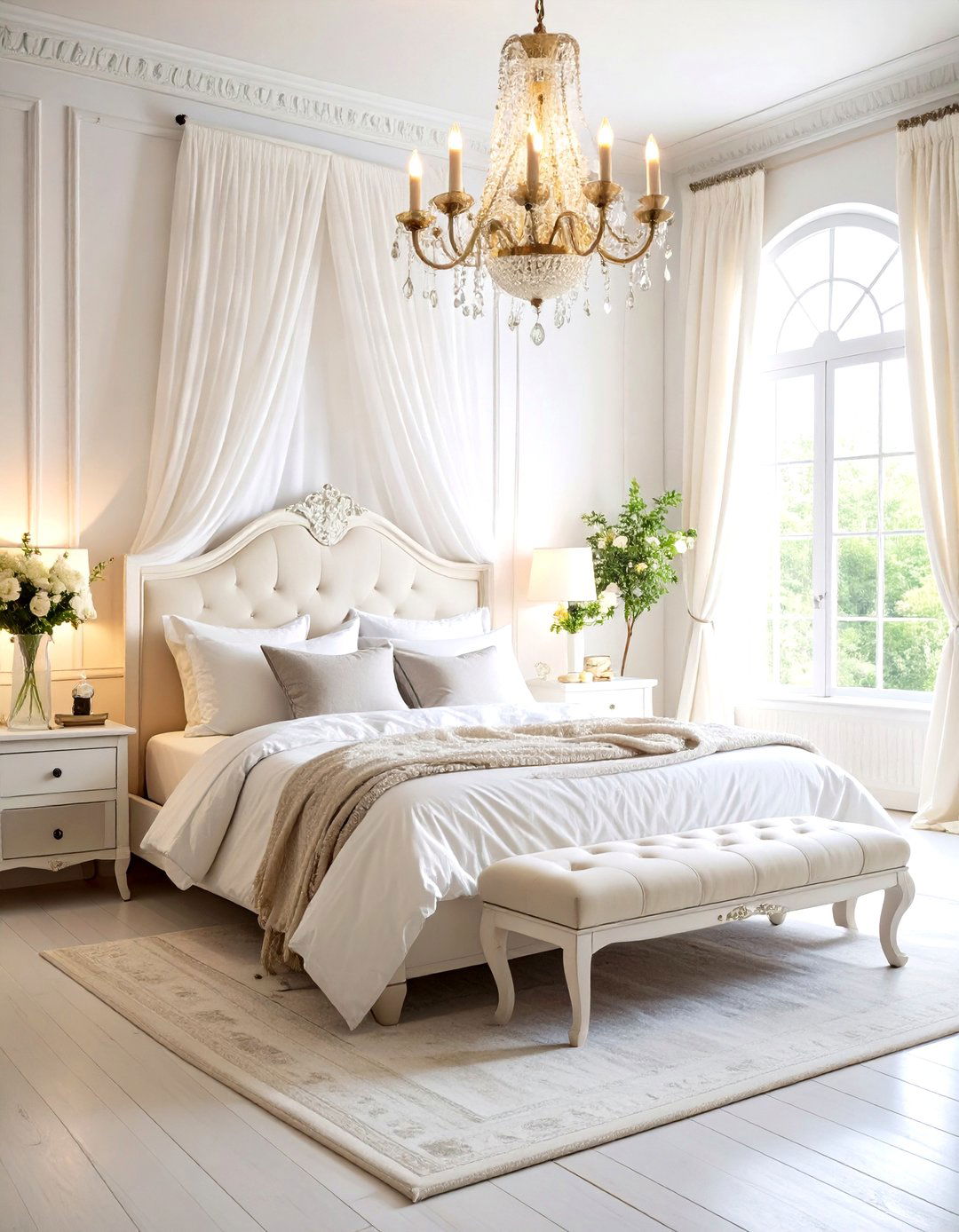 Ethereal White Gothic Bedroom - 30 gothic bedroom ideas