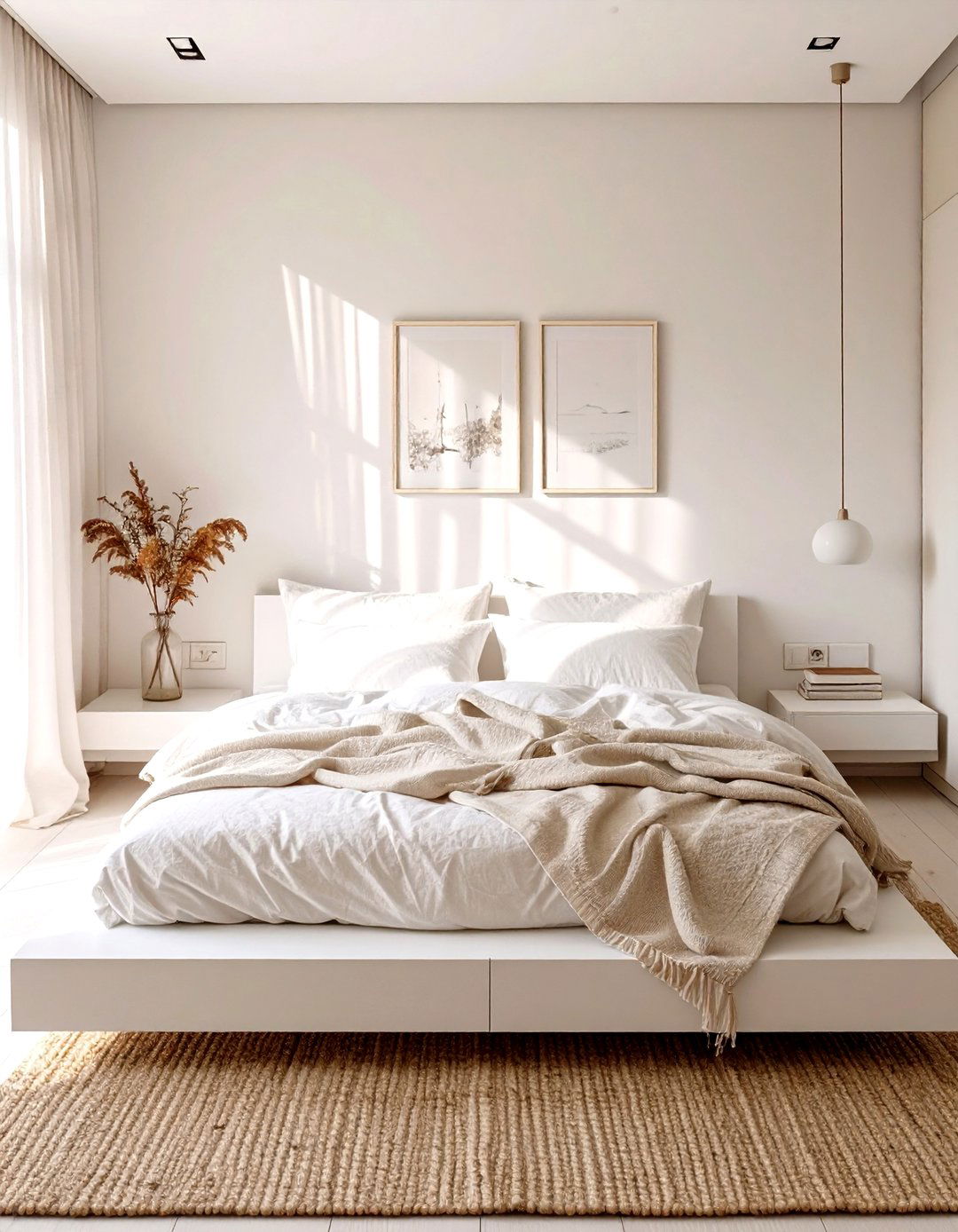 Ethereal White Minimalist Bedroom - 30 minimalist style interior design ideas