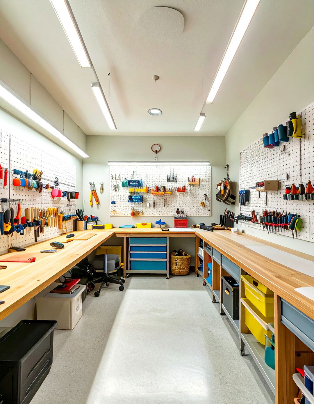 Expansive Craft and Hobby Room - 30 bonus room above garage ideas