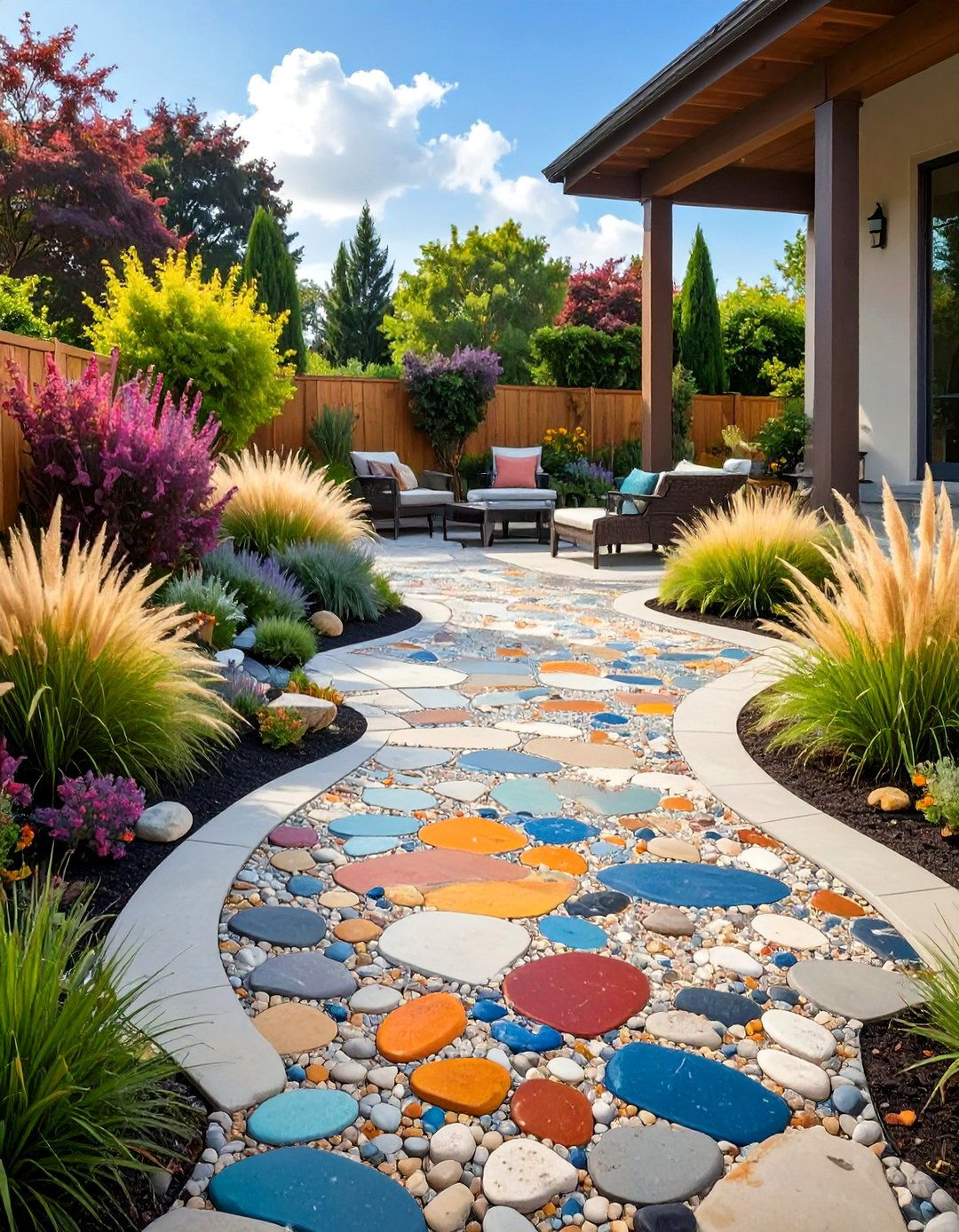 Exposed Aggregate Concrete Patio - 30 simple concrete patio ideas