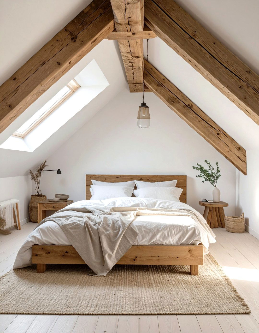 Exposed Beam Rustic Attic Bedroom - 30 modern attic bedroom ideas