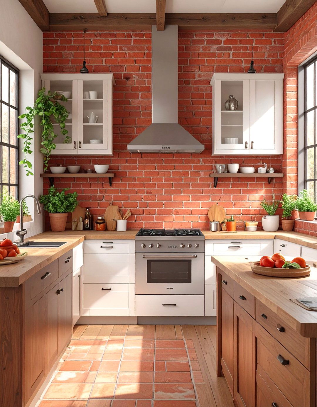 Exposed Brick Backsplash - 30 backsplash designs