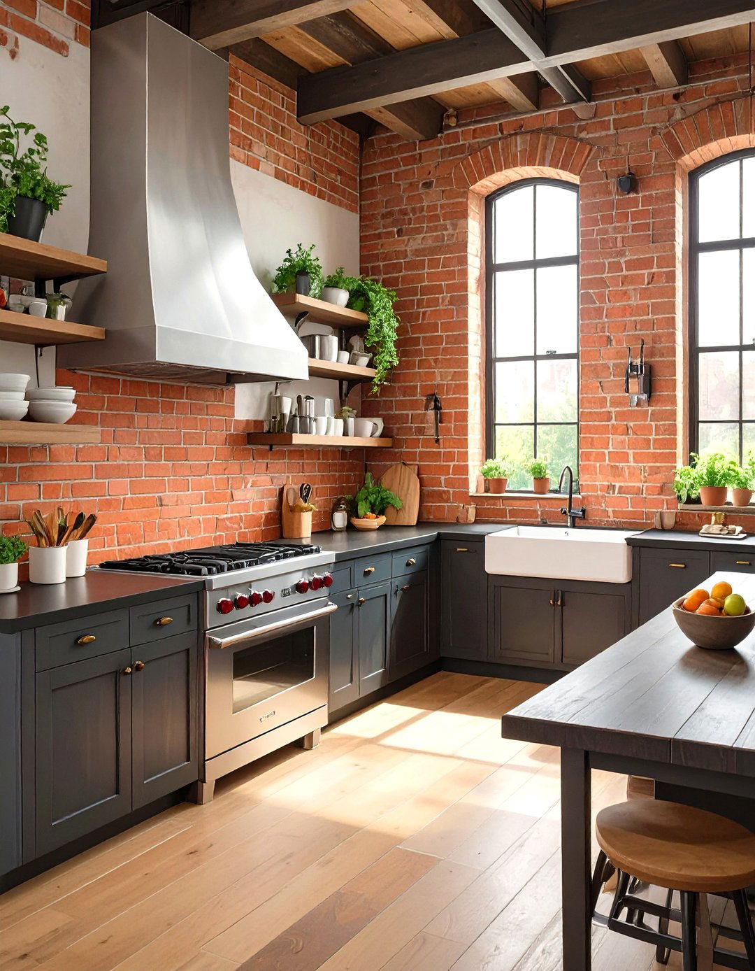 Exposed Brick Kitchen Backsplash - 30 unique kitchen backsplash ideas