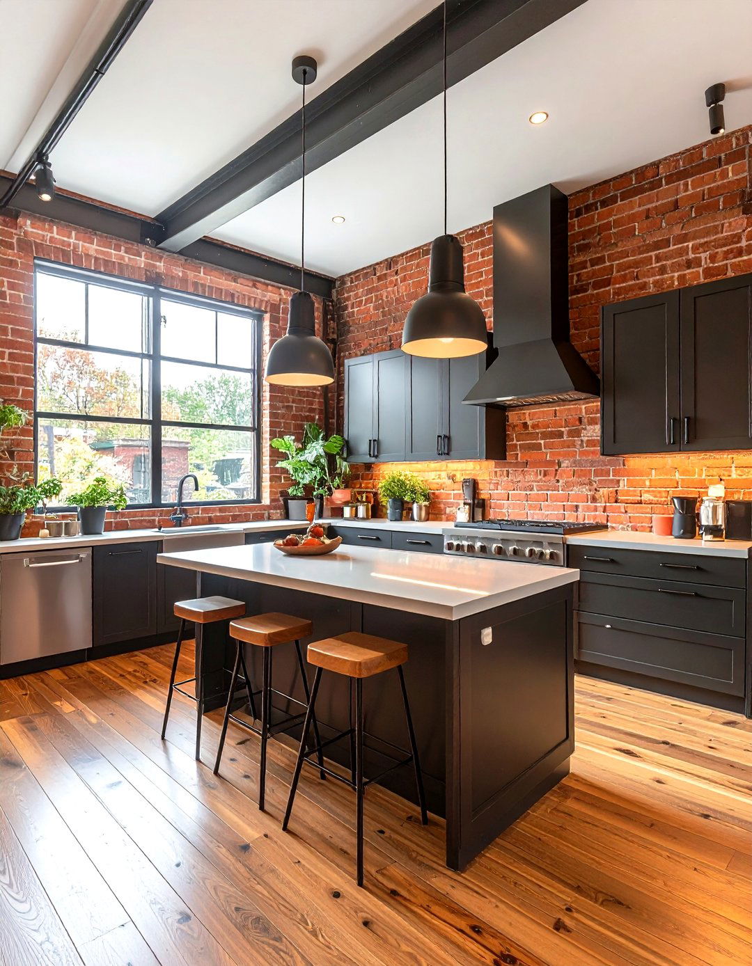 Exposed Brick Kitchen Wall - 30 kitchen wall ideas