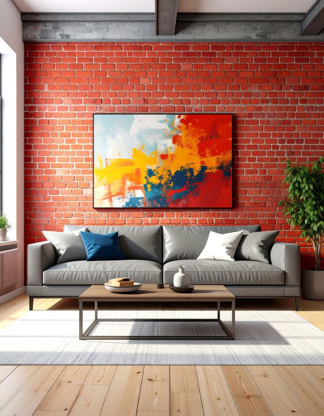 Exposed Brick Living Room Feature - 30 living room feature wall ideas