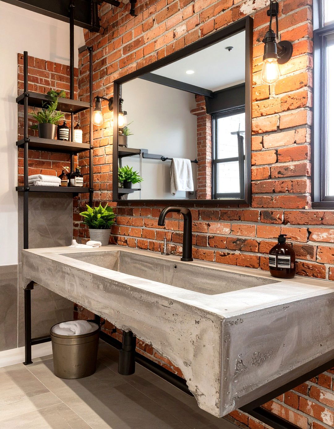 Exposed Brick Vanity Backsplash - 30 vanity backsplash ideas