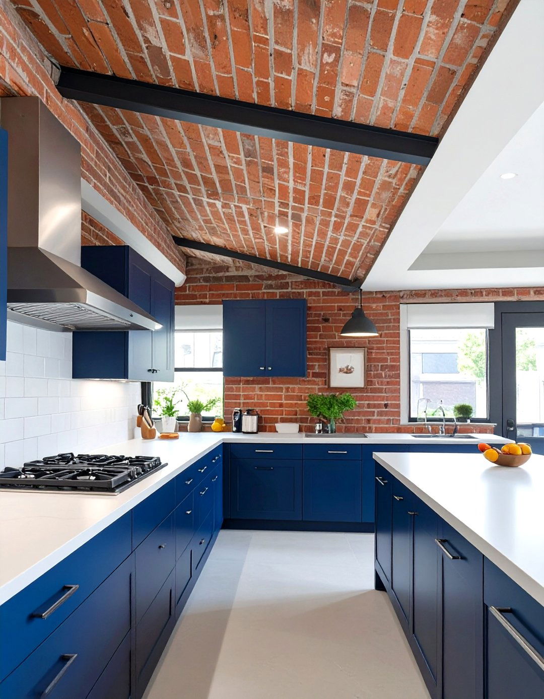 Exposed Brick Veneer Soffit - 30 creative ideas for kitchen soffits