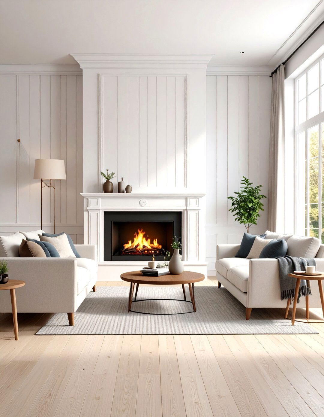 Exposed Brick and Concrete Wall - 30 fireplace accent wall ideas