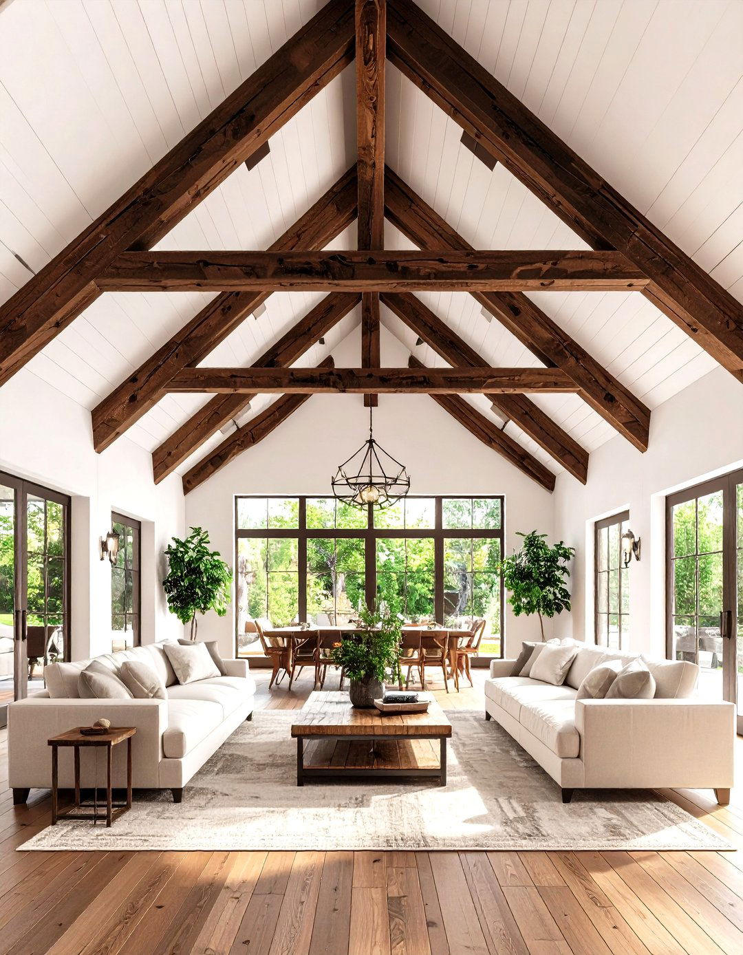 Exposed Ceiling Beams Living Room - 30 living room high ceiling wall decor ideas