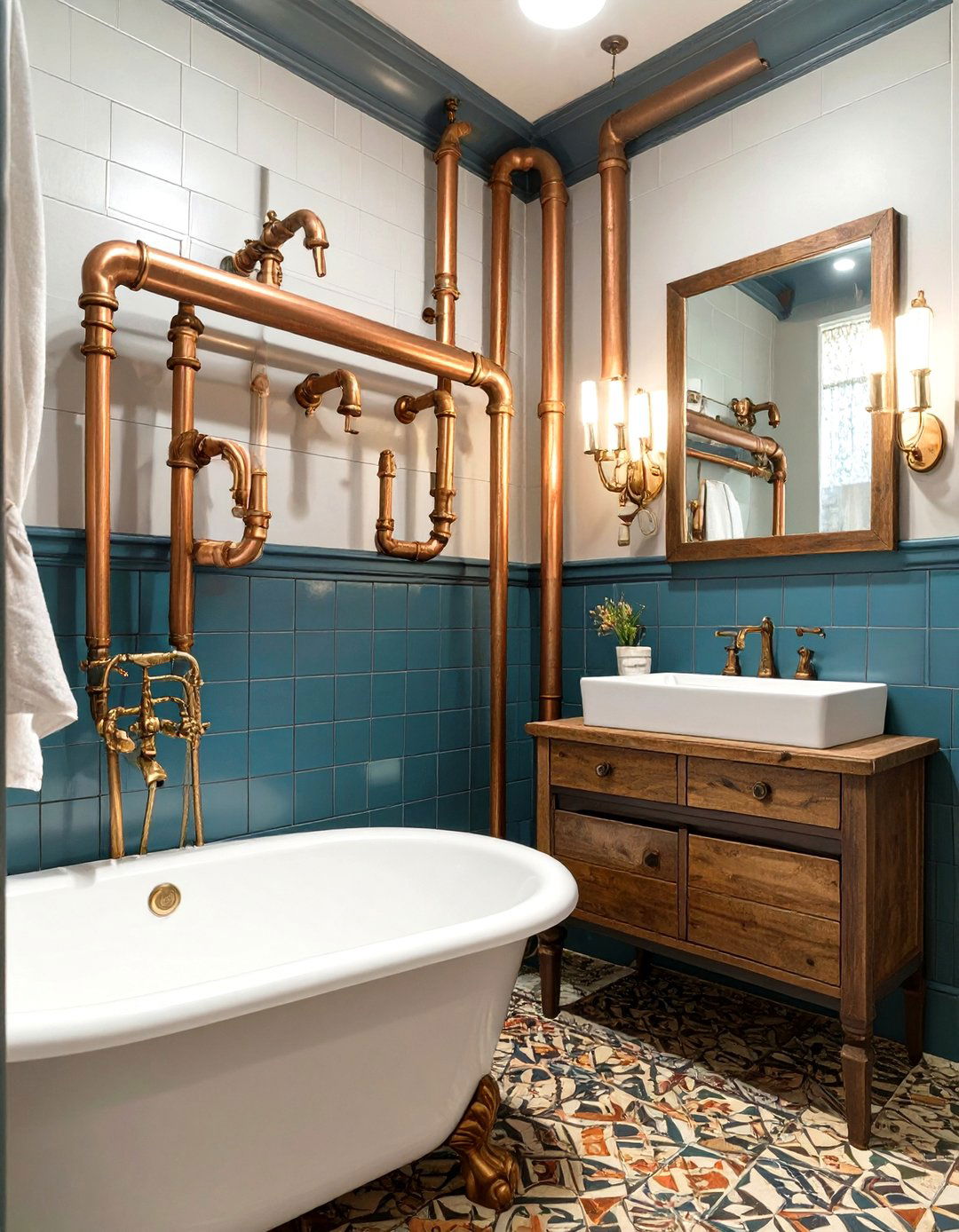 Exposed Plumbing - 30 victorian bathroom ideas