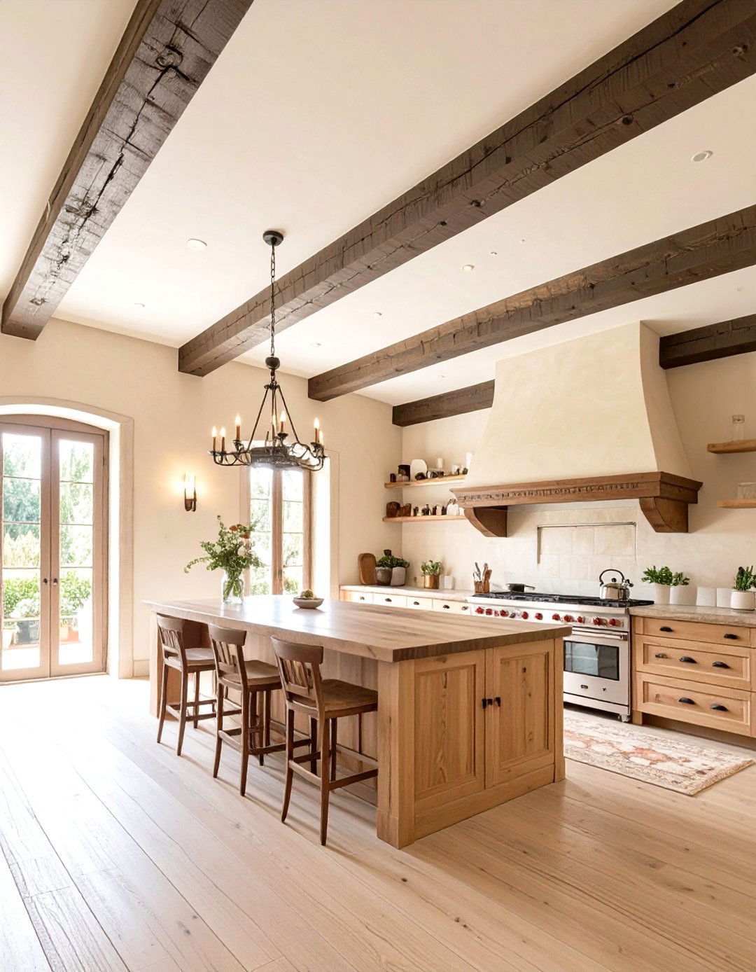 Exposed Wood Beams in a Tuscan Kitchen - 30 tuscan kitchen design ideas