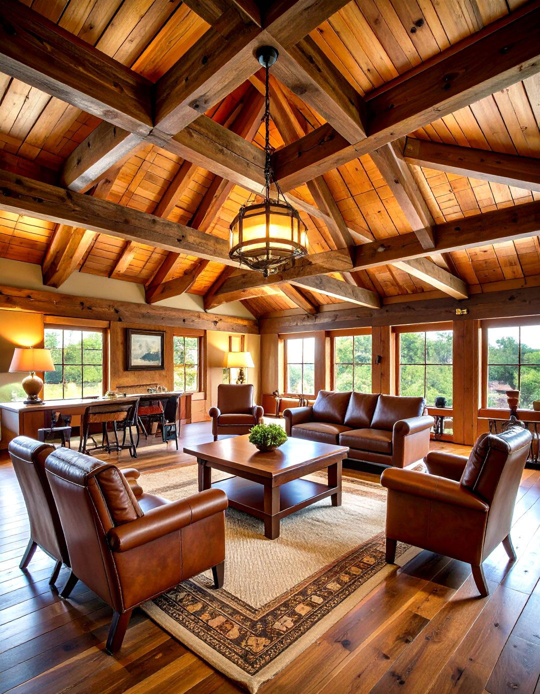 Exposed Wood Ceiling Beams - 30 rustic man cave ideas