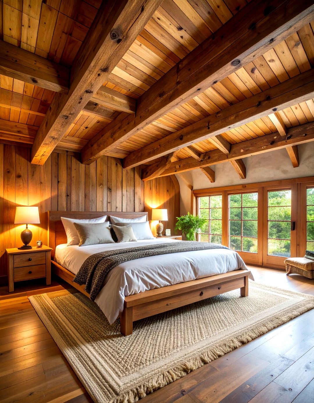 Exposed Wooden Ceiling Beams - 30 rustic bedroom ideas