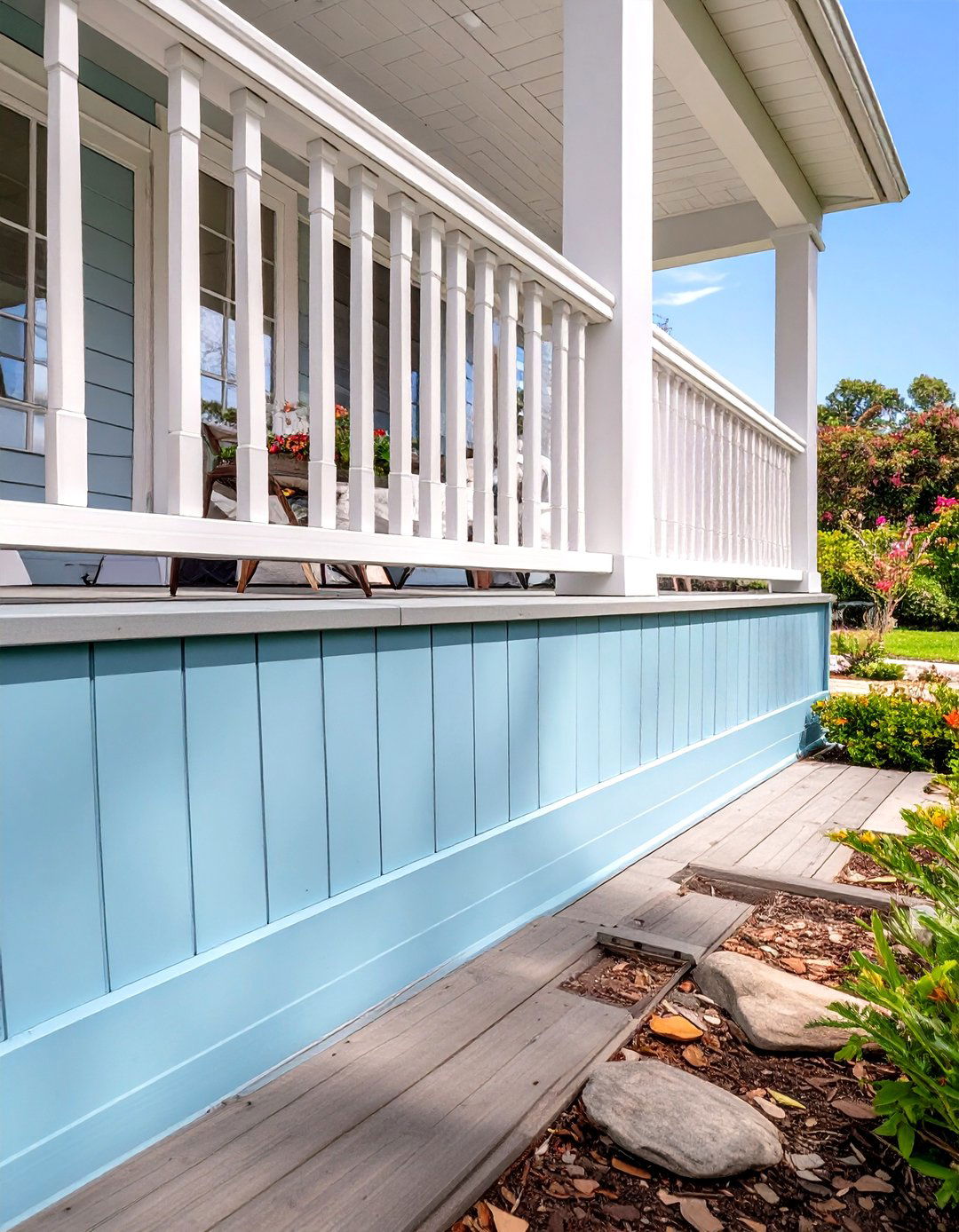 Exterior Beadboard Panels - 30 inexpensive deck skirting ideas