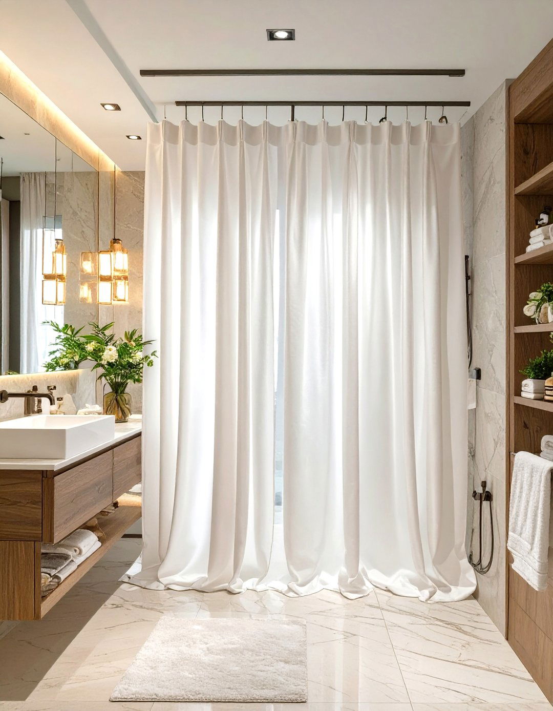 Extra Long Shower Curtain - 30 elegant shower curtain ideas