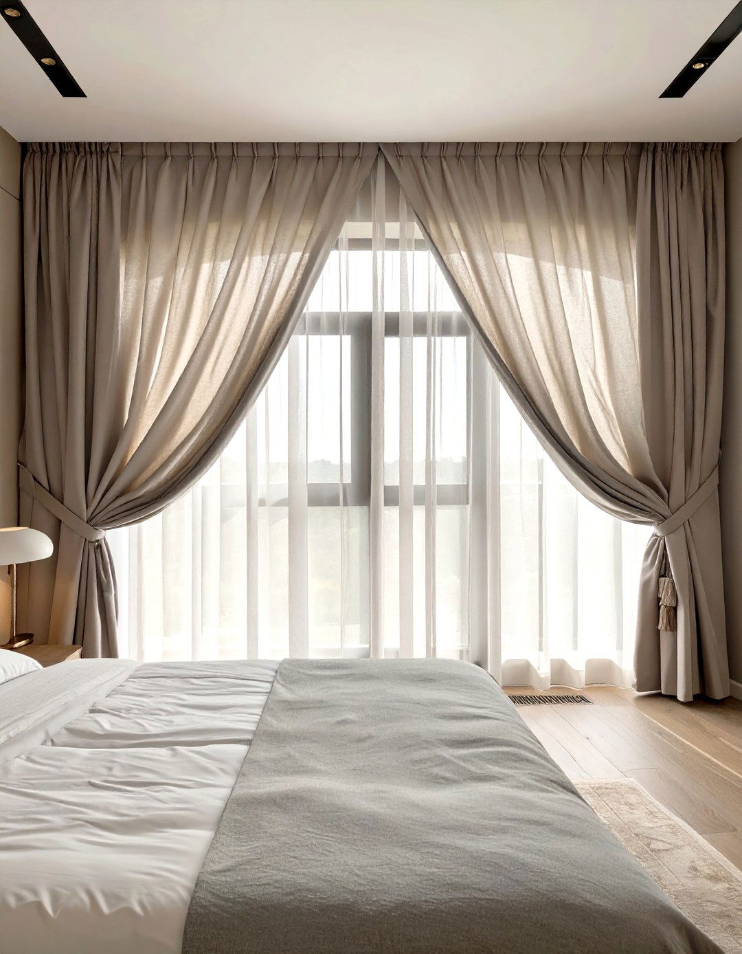 Extra Wide Curtains for a Cohesive Bedroom Wall - 30 curtains for bedroom ideas