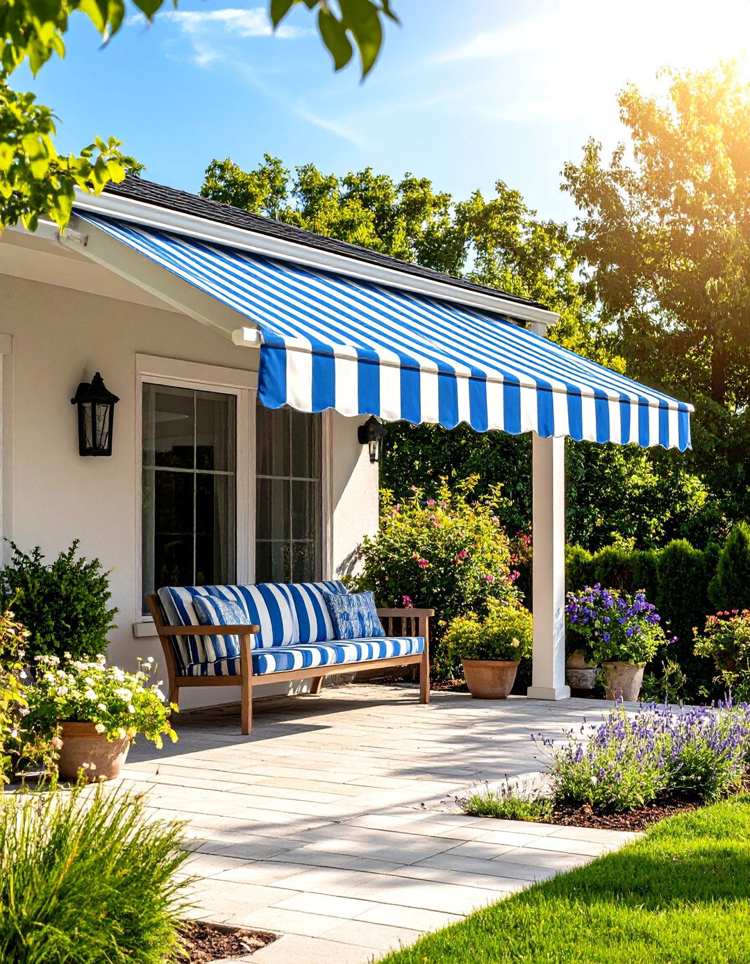 Fabric Awning for a Flexible Solution - 30 front porch roof ideas