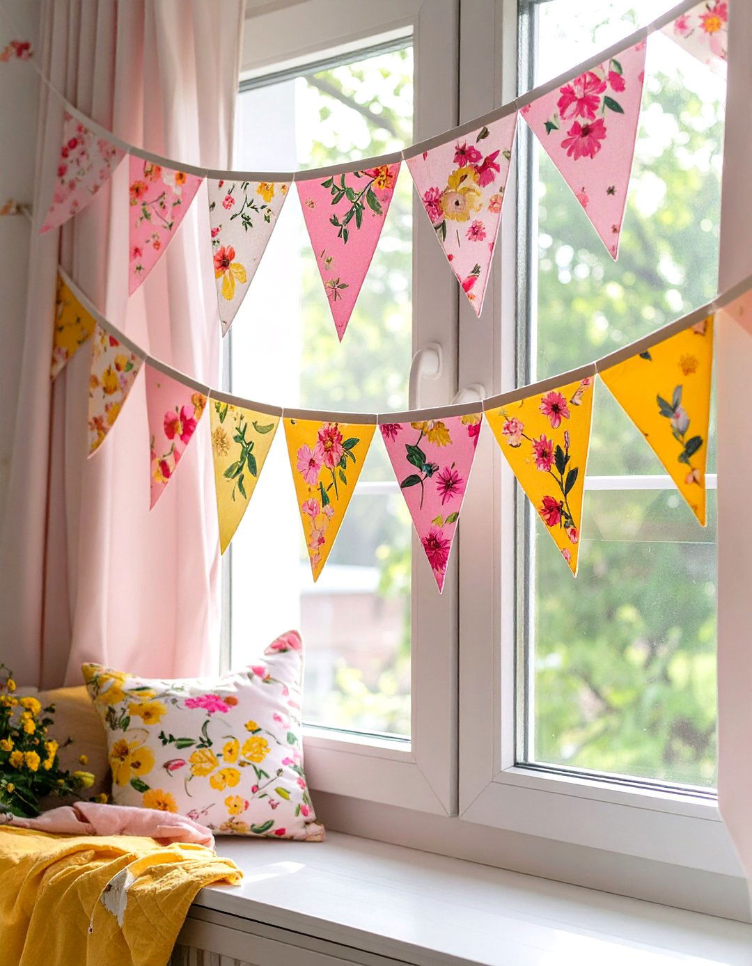 Fabric Bunting Banner - 30 toddler girl room ideas on a budget