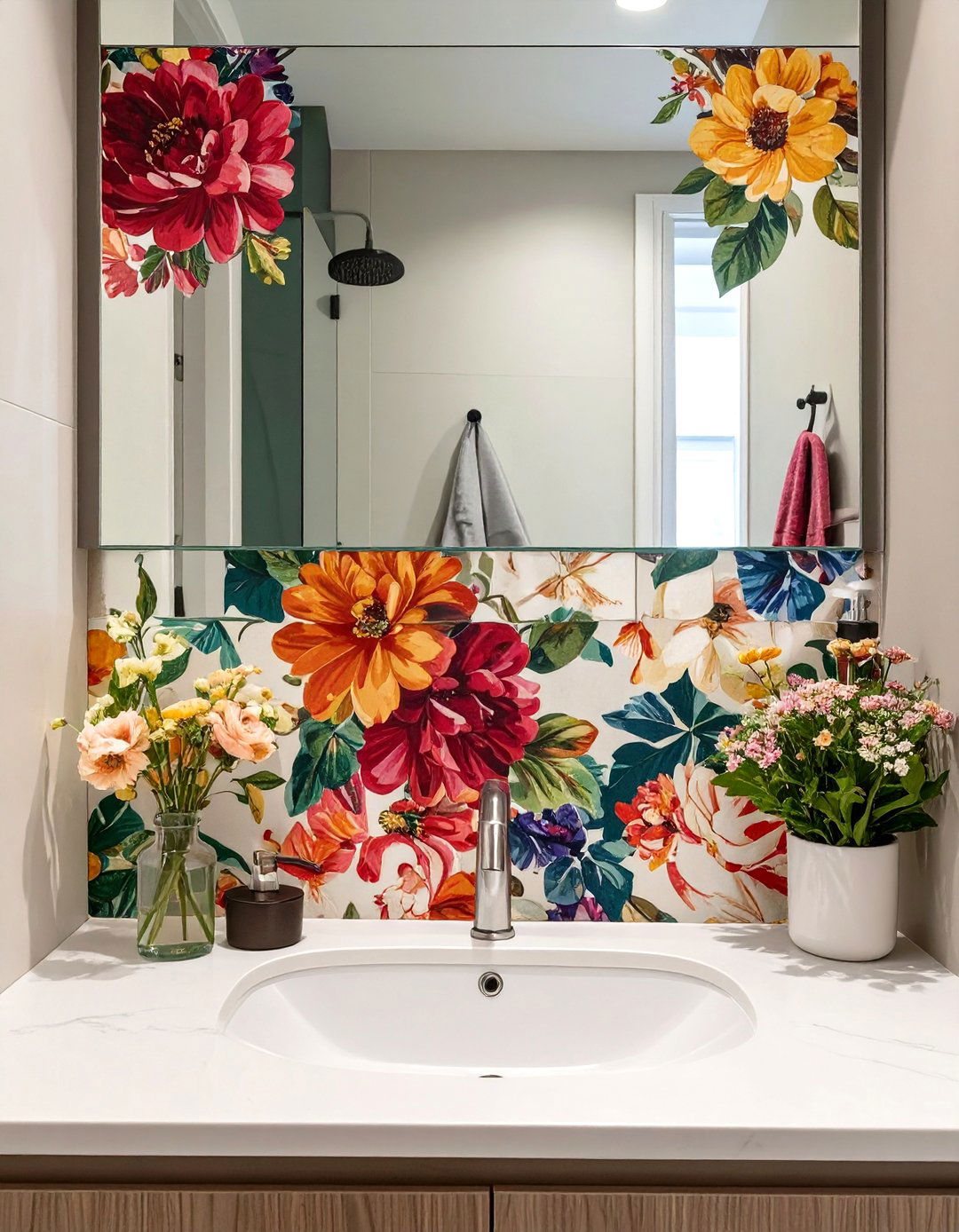 Fabric Covered Bathroom Backsplash - 30 cheap bathroom backsplash ideas