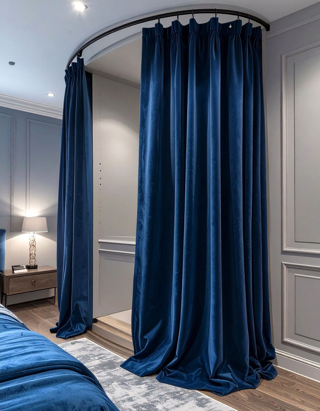Fabric Covered Corner Closet Solution - 30 corner closet ideas