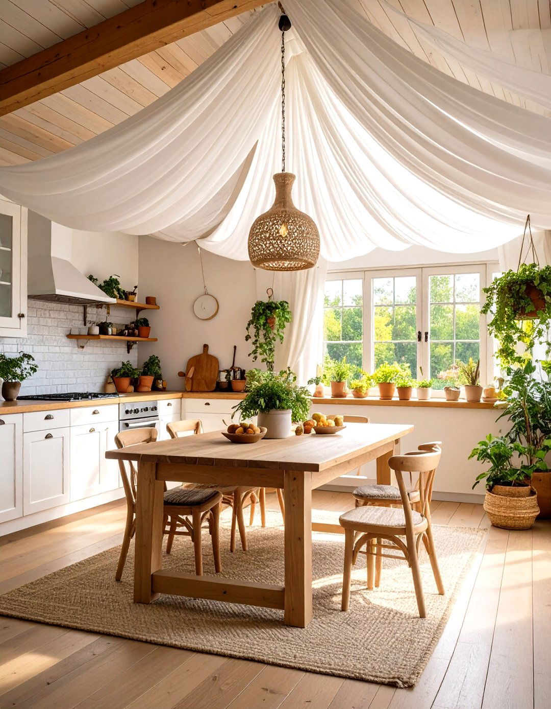 Fabric Draped Kitchen Ceiling - 30 kitchen ceiling ideas