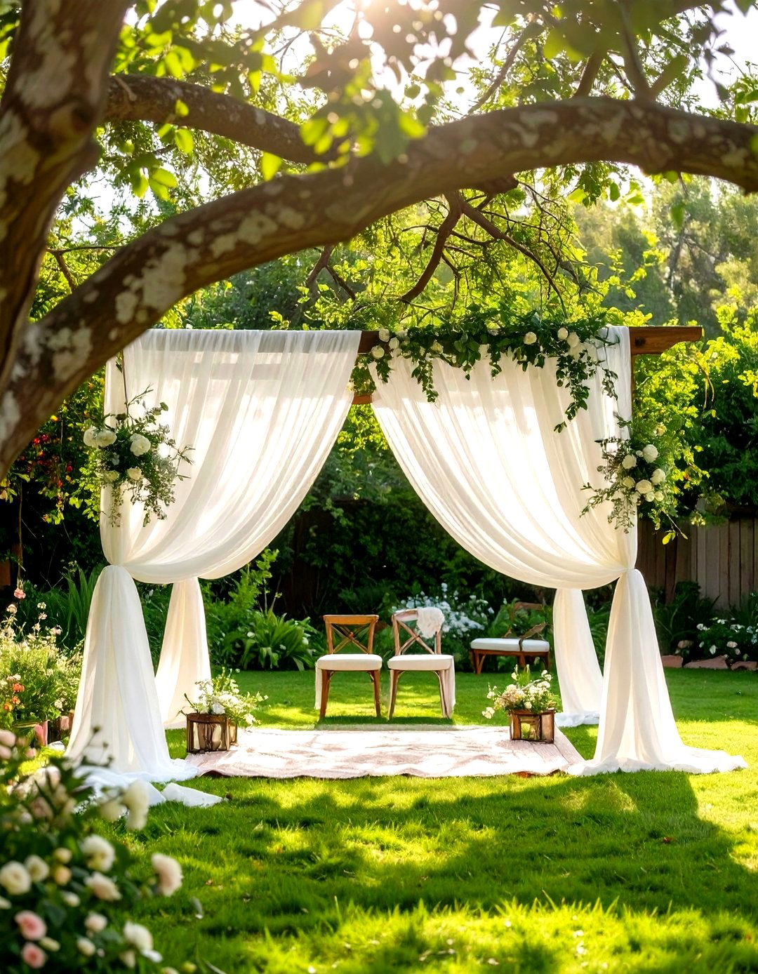 Fabric Draping for a Soft Romantic Look - 30 small backyard wedding ideas