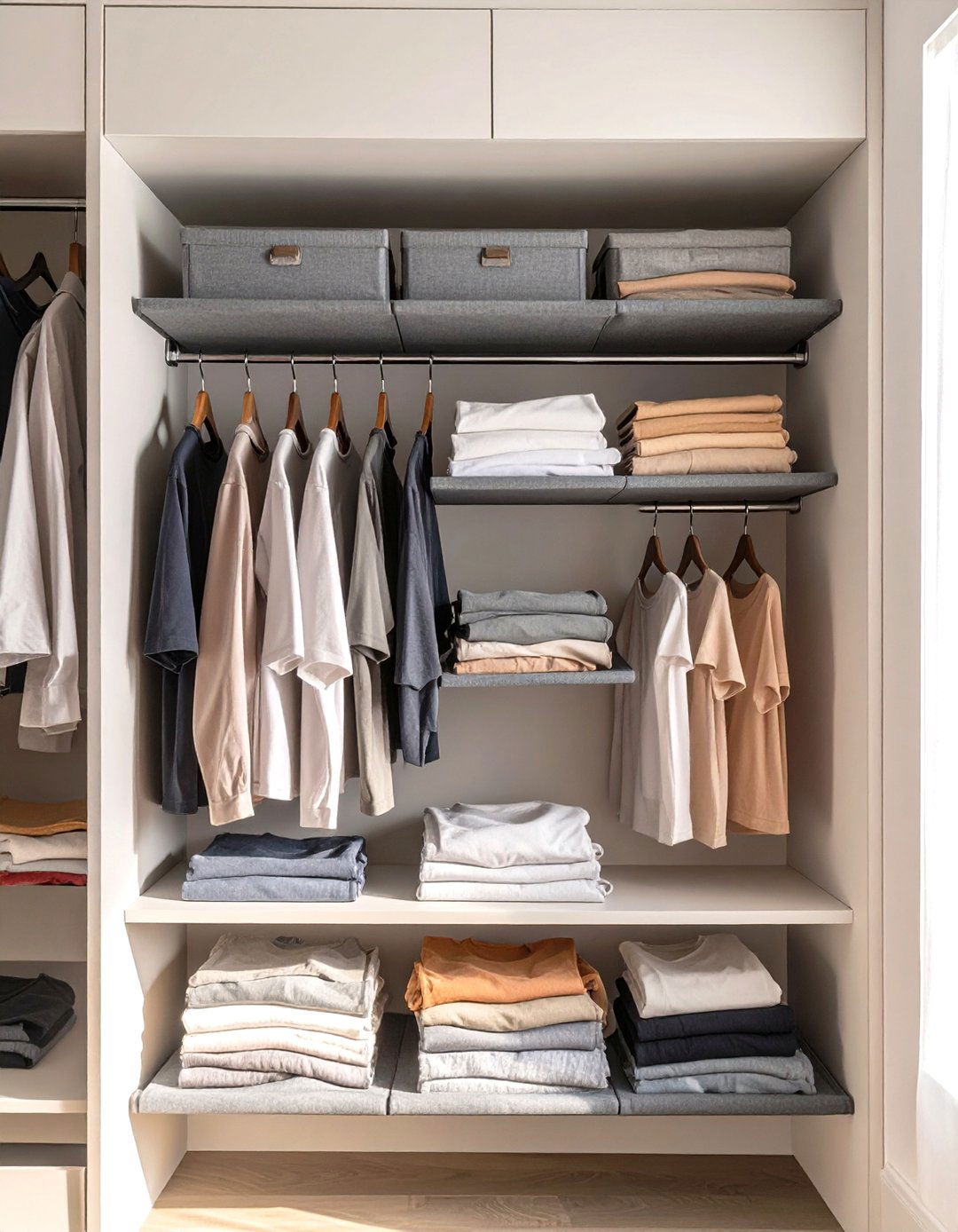 Fabric Hanging Closet Shelves - 30 small closet shelving ideas