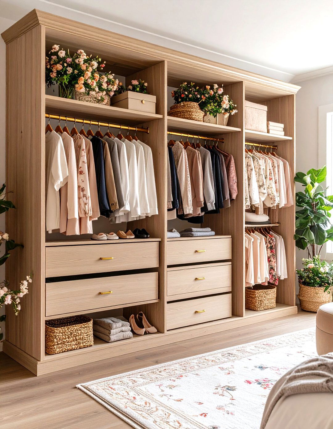Fabric Lined Open Wardrobe - 30 diy closet ideas
