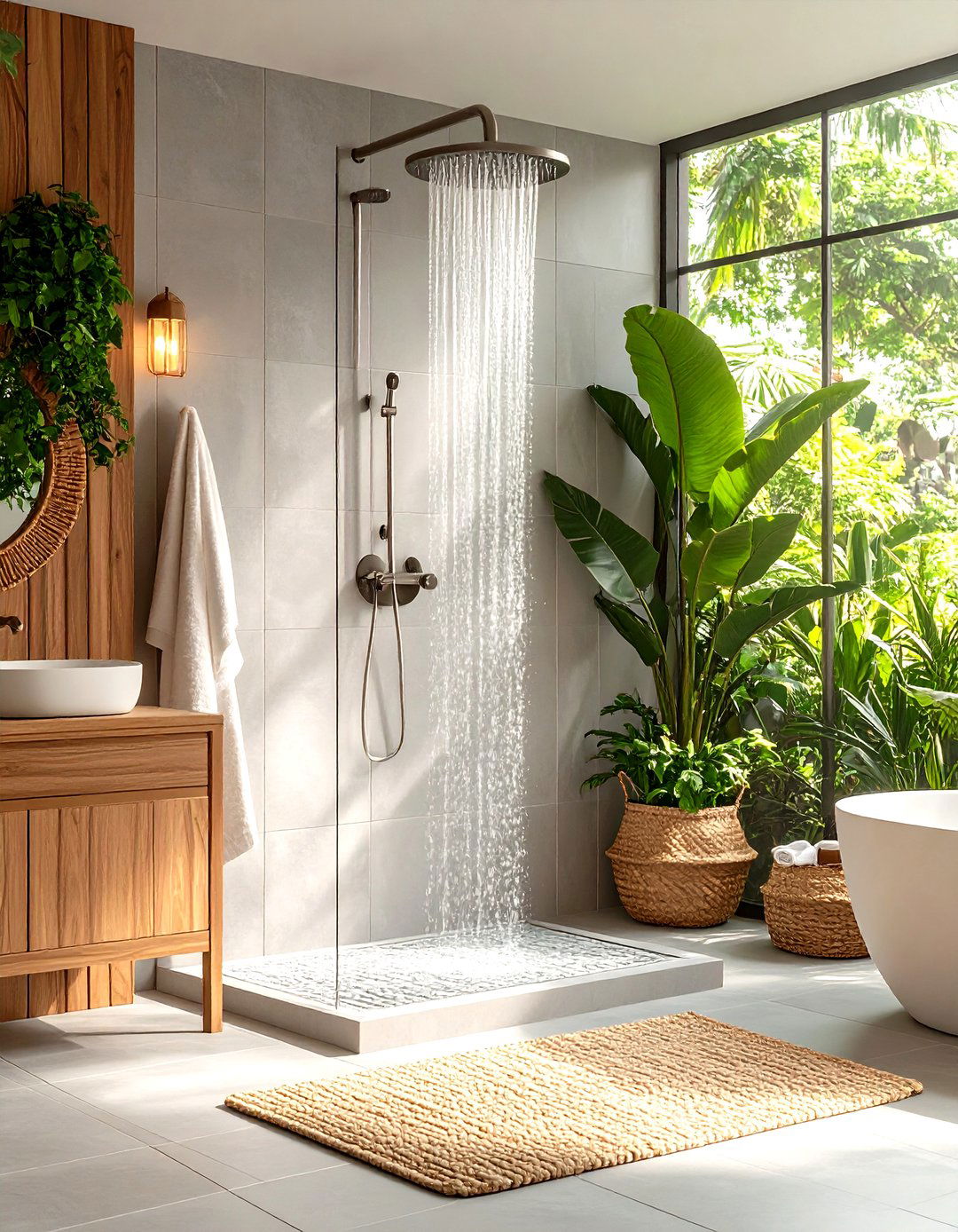 Fabric Look Tile Shower - 30 large tile shower ideas