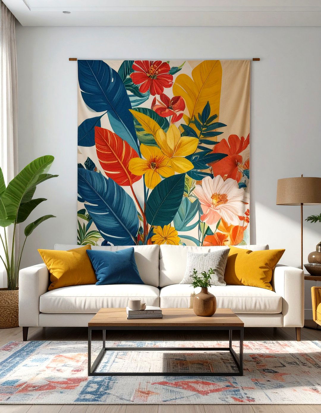 Fabric Panel or Textile Hanging - 30 wall decoration ideas for living room