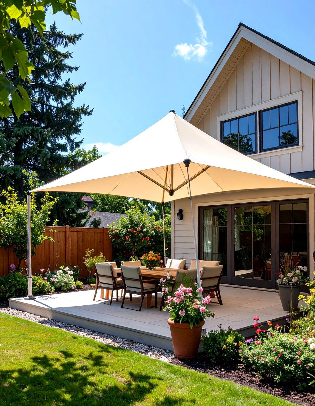 Fabric Sail Shade Patio Cover - 30 patio roof ideas attached to house