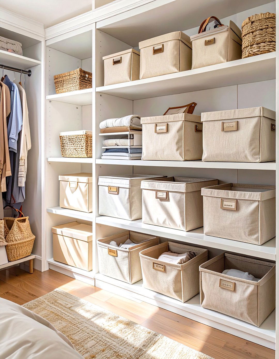 Fabric Storage Bins for Closets - 30 small bedroom closet ideas