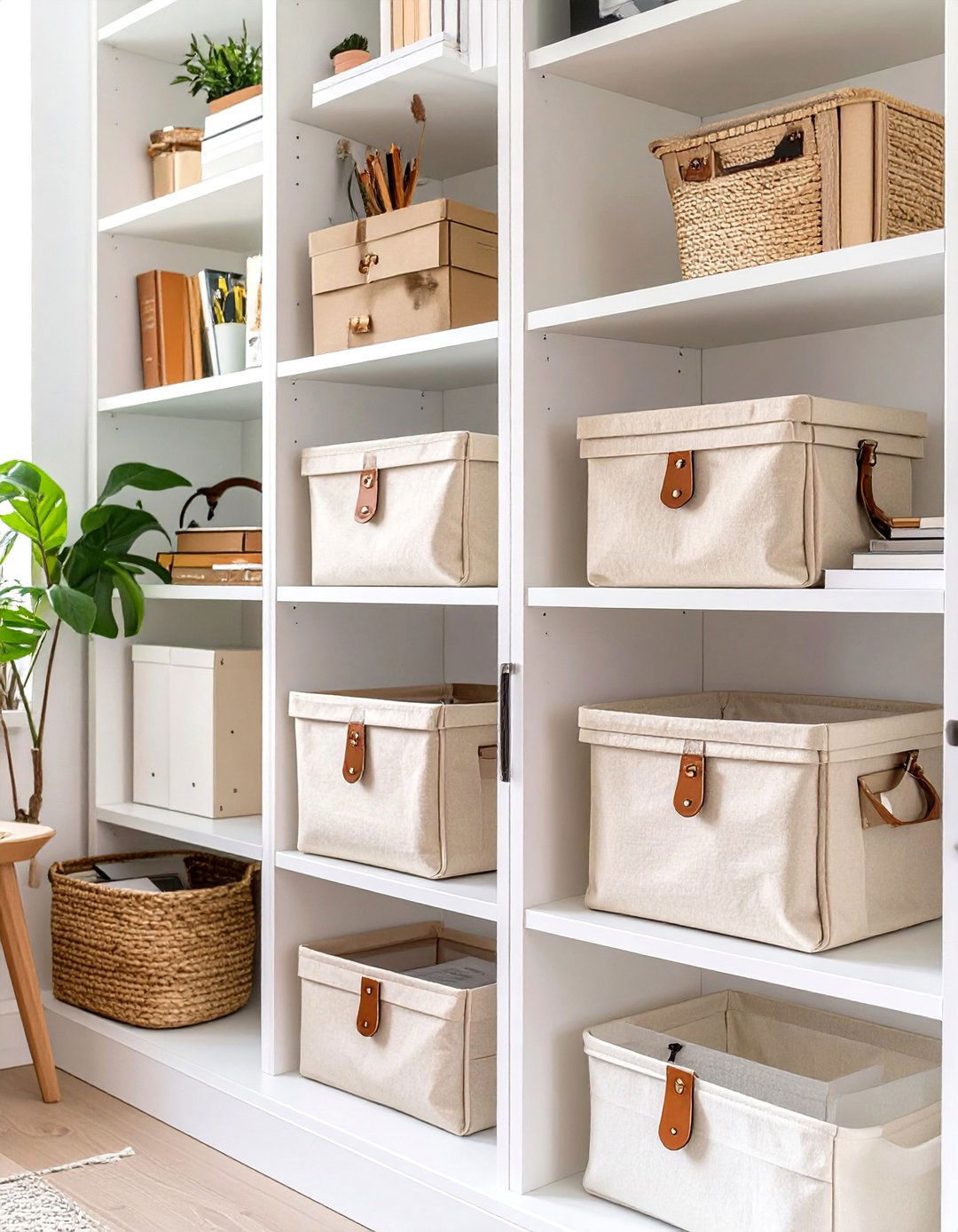 Fabric Storage Bins - 30 small office decor ideas