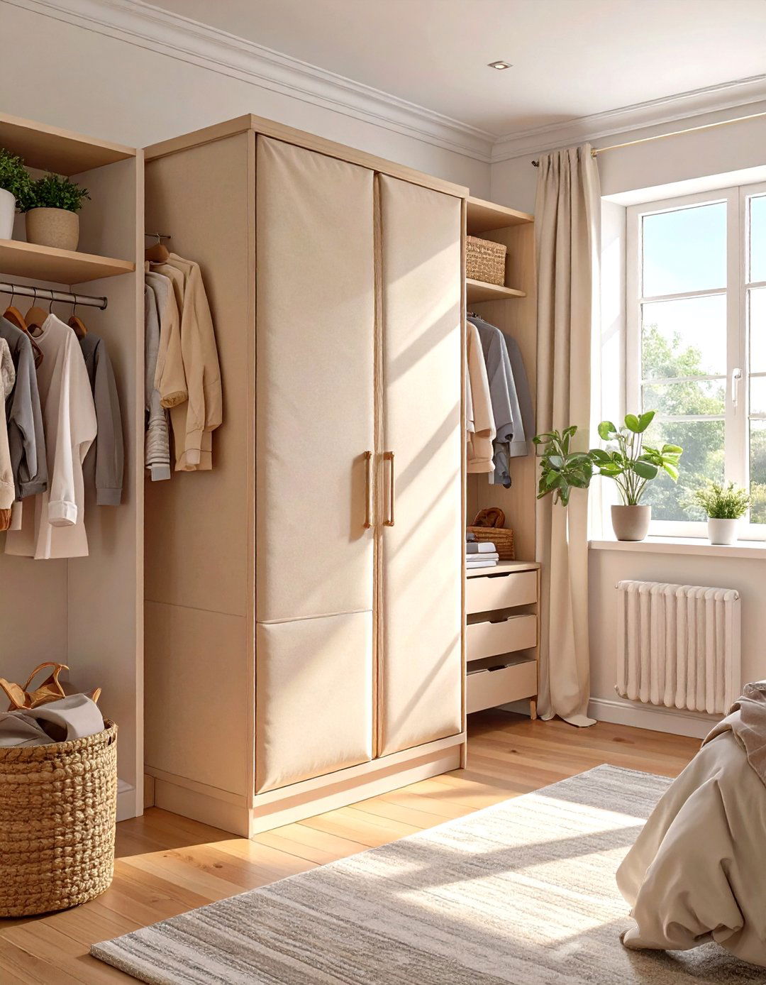 Fabric Wardrobe as a Closet Alternative - 30 small teen bedroom ideas