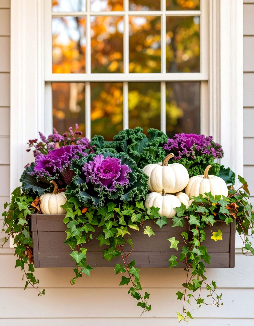 Fall Themed Window Box Arrangements - 30 outdoor fall decor ideas