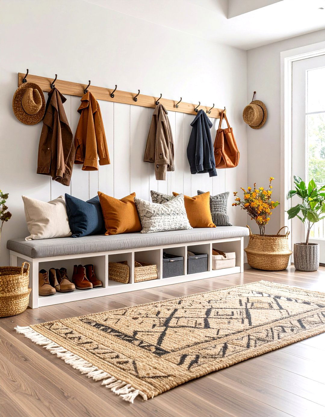 Family Friendly Foyer with Durable Materials - 30 foyer furniture ideas