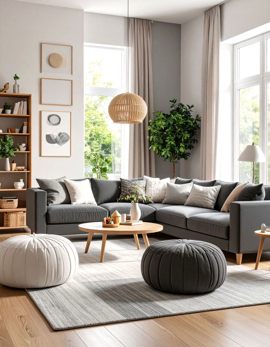 Family Friendly Grey and White Living Room - 30 grey and white living room ideas