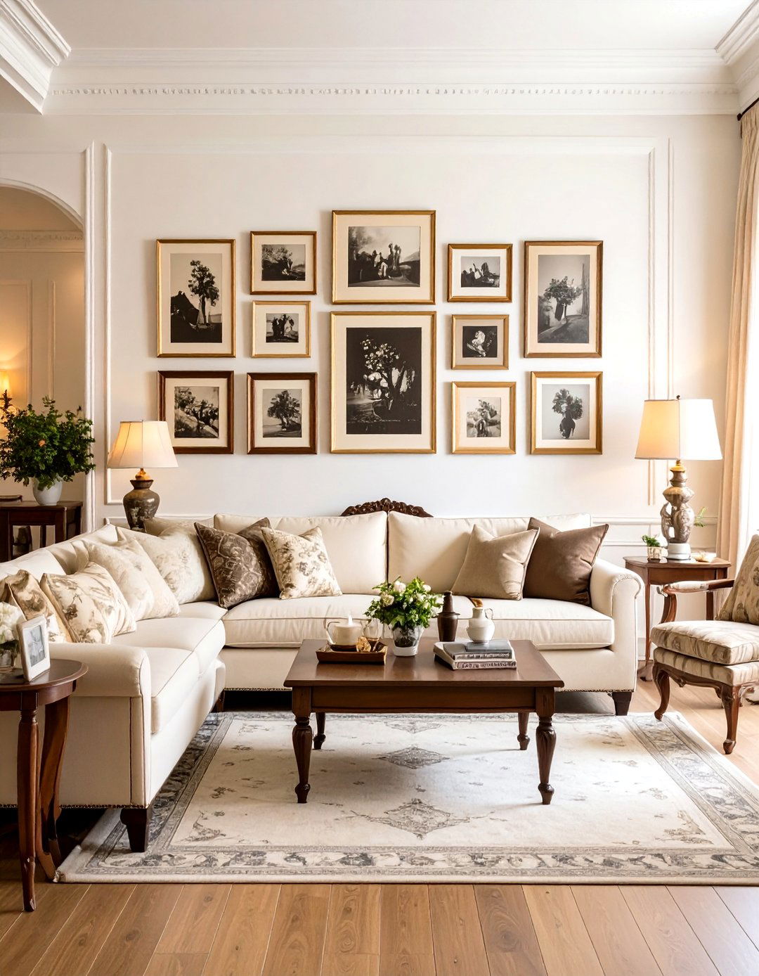 Family History Timeline Picture Wall - 30 picture wall ideas for living room