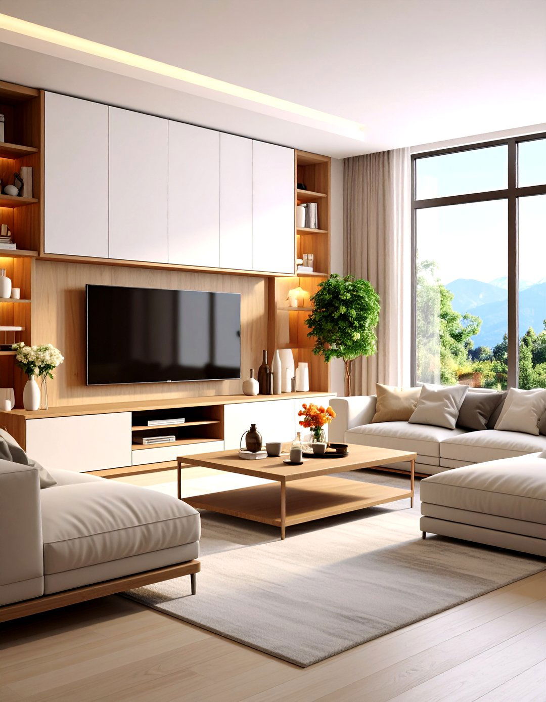 Family Room with a Disappearing TV - 30 family room ideas with tv