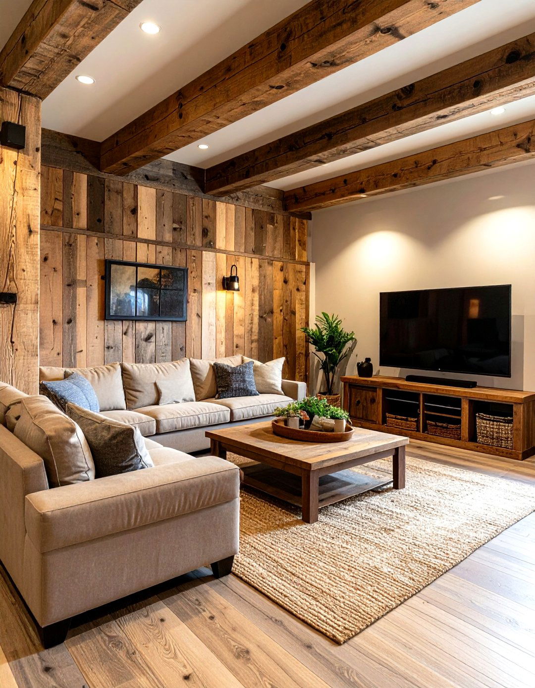 Farmhouse Basement Entertainment Zone - 30 farmhouse interior design ideas