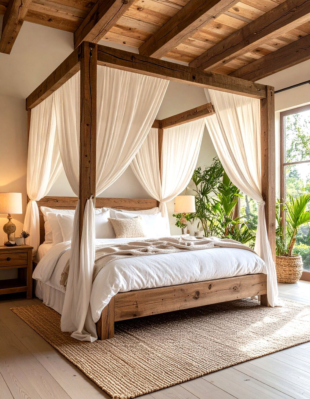 Farmhouse Bedroom with a Canopy Bed - 30 farmhouse bedroom decor ideas