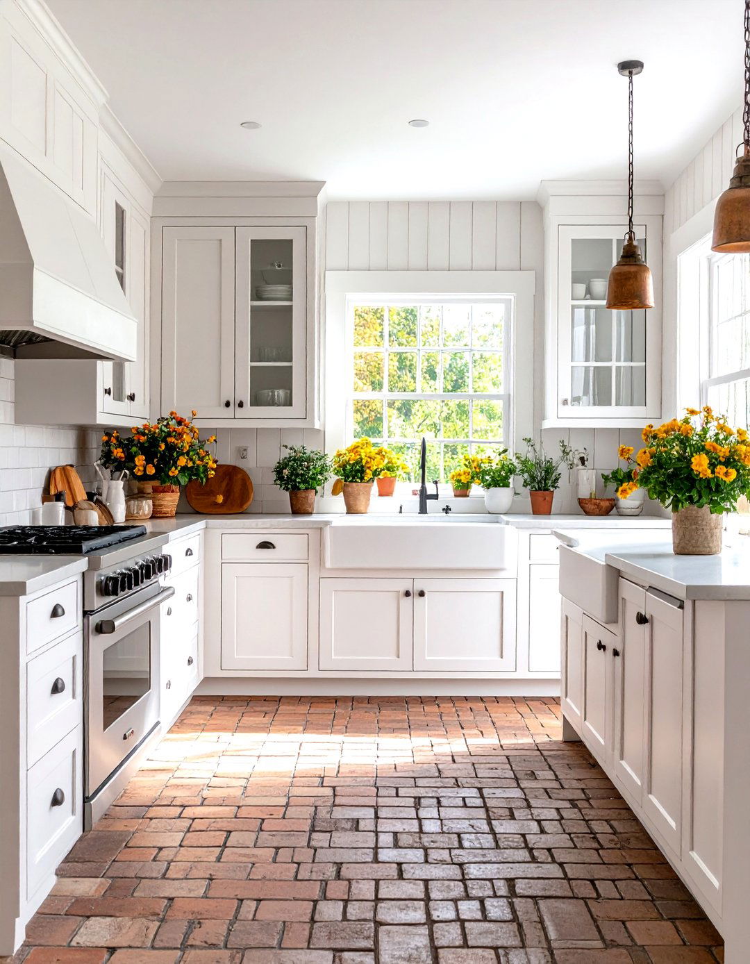 Farmhouse Brick Paver Kitchen Floor - 30 kitchen floors ideas