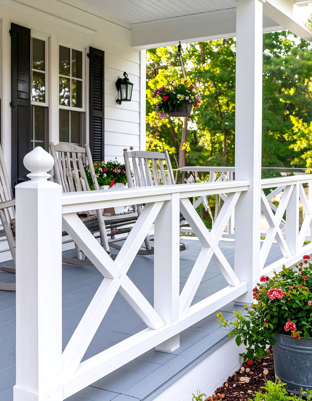 Farmhouse Cross Brace Deck Handrail - 30 deck handrail ideas