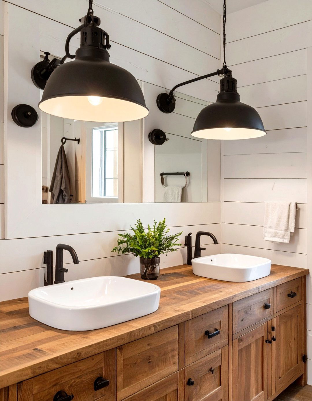 Farmhouse Gooseneck Barn Lights - 30 vanity lighting ideas