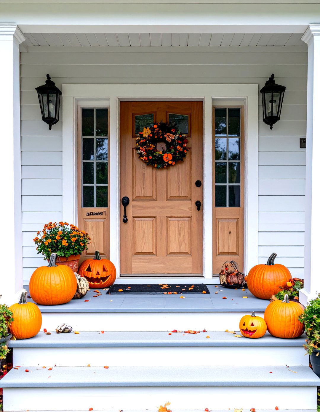 Farmhouse Harvest Porch - 30 halloween porch ideas