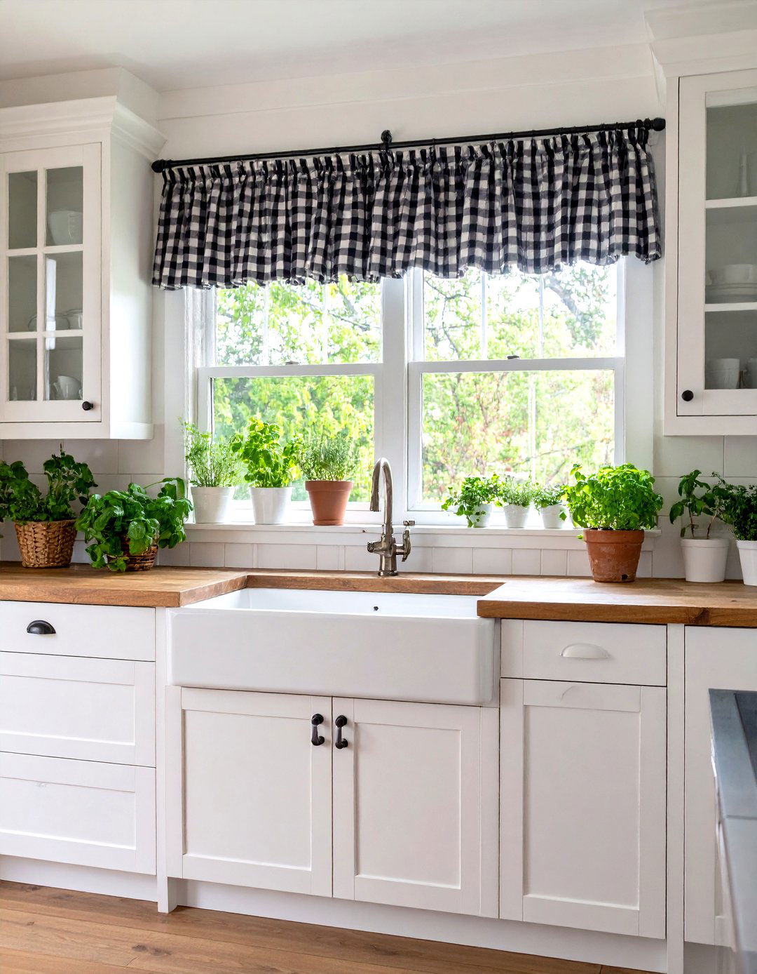 Farmhouse Kitchen Gingham Curtains - 30 kitchen curtain ideas