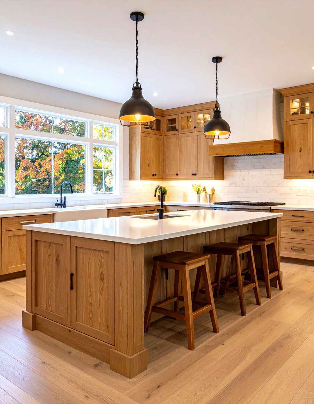 Farmhouse Kitchen Island with Integrated Seating - 30 rustic farmhouse kitchen island ideas