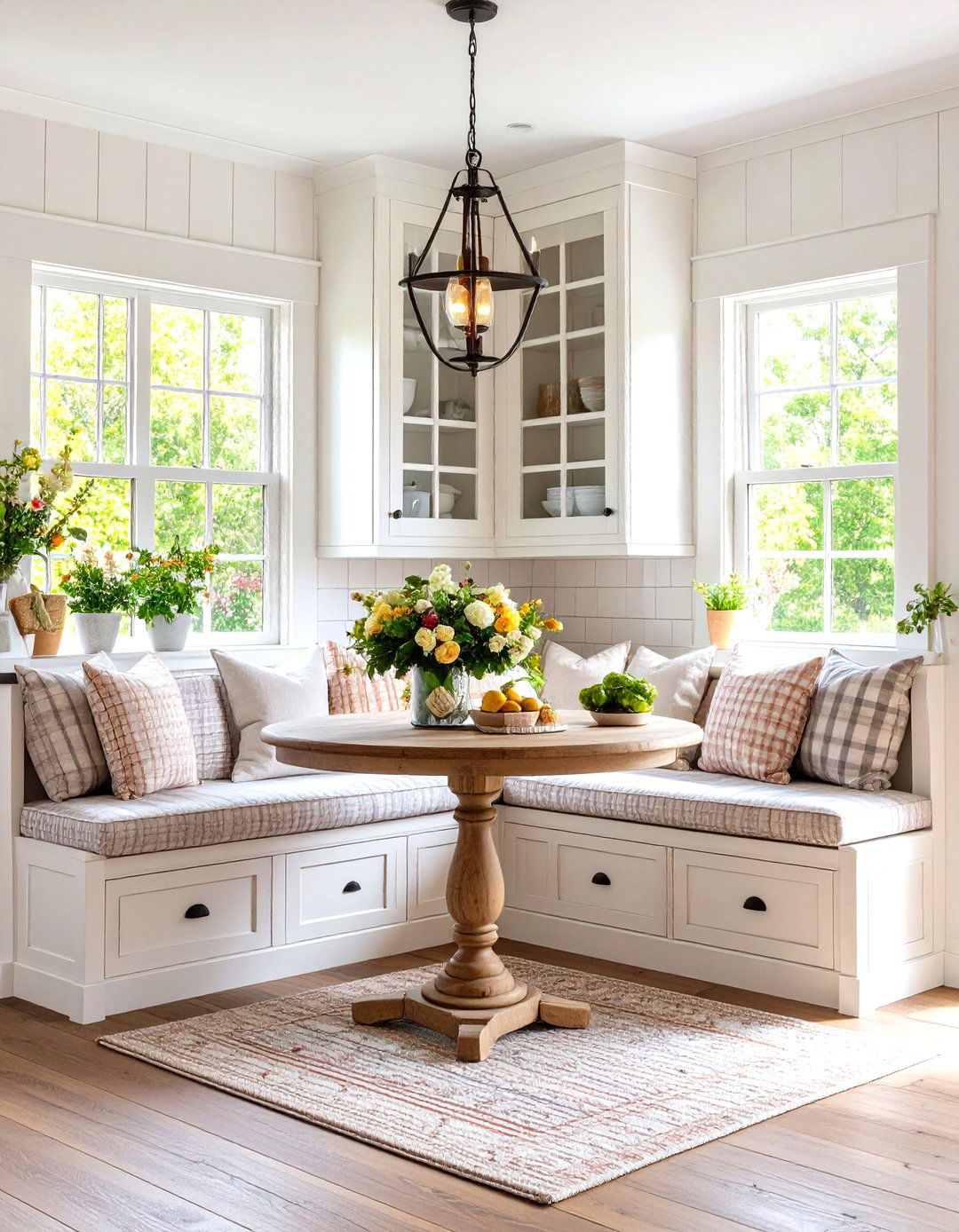 Farmhouse Kitchen with a Built in Breakfast Nook - 30 farmhouse kitchen design ideas