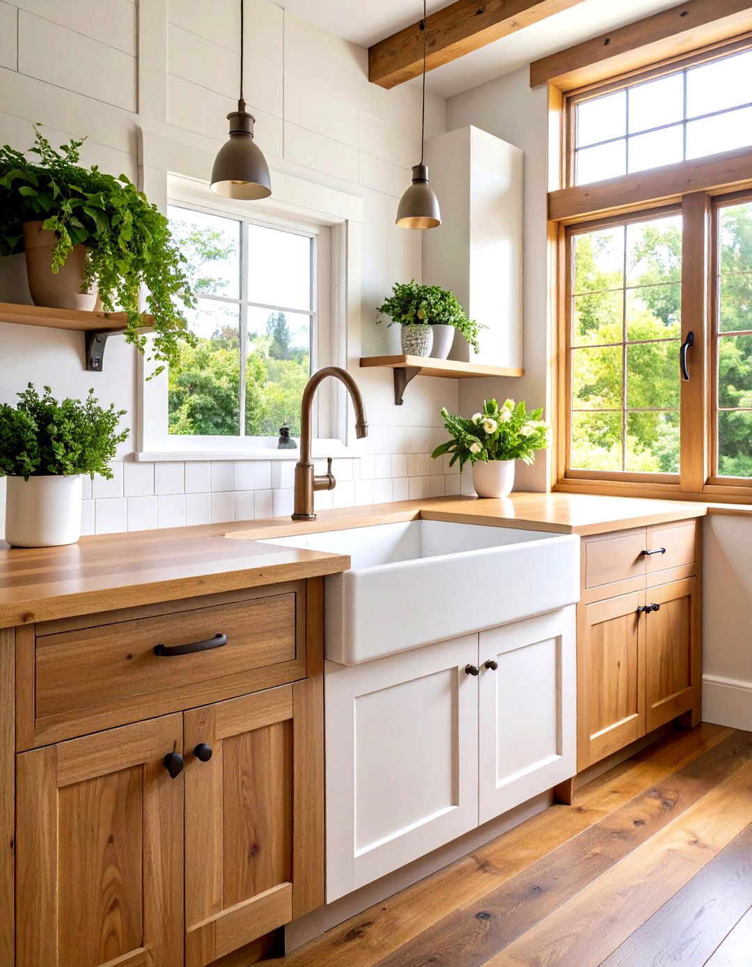 Farmhouse Laundry Room with an Apron Front Sink - 30 farmhouse laundry room ideas